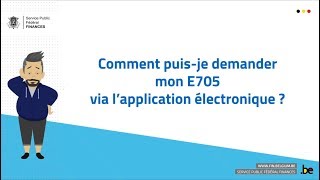 Demander dorénavant son E705 via MyMinfin [upl. by Hersch235]