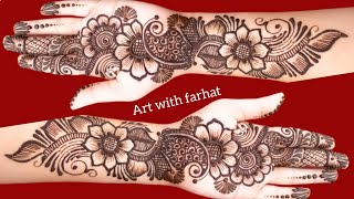 Very beautiful front hand mehndi design  arabic mehndi  mehndi design  simple mehndi  mehandi [upl. by Pergrim]