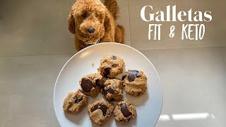 RECETA FIT Y KETO FRIENDLY GALLETAS CON NUECES PROTEINA Y CHOCOLATE [upl. by Ciel]