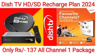 Dish TV Recharge Plan 2024  HDSD Dish TV Packages  Dish TV Plan  DishTV Pack for HD Set Top Box [upl. by Sugihara770]