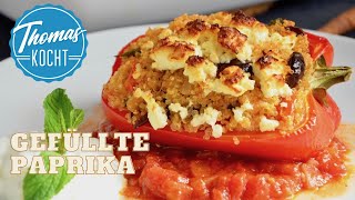 Gefüllte Paprika mit Quinoa  vegetarisch [upl. by Ayahsal]