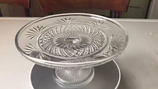 Early English pressed glass cake stand [upl. by Arrimat]