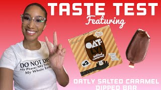 Did I just discover the best vegan ice cream bar  OATLY Frozen Dessert Bar Taste Test [upl. by Carilyn592]