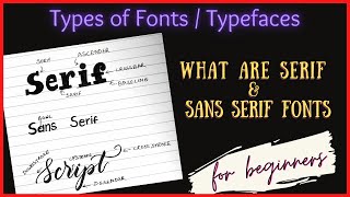 What are SERIF amp SAN SERIF Fonts  Types of FontsTypefaces  Difference between serif amp sans serif [upl. by Adnovoj]