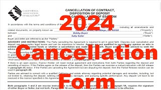 2024 Cancellation of Contract  CAR Form CC  Cancel Real Estate Transaction Realtor Tutorial [upl. by Sharona]