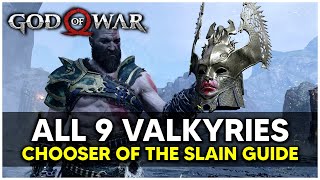 God of War  All 9 Valkyrie Locations Chooser of the Slain Trophy Guide [upl. by Nelyag]