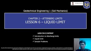 Geotechnical Engg 1 Soil Mechanics  Liquid Limit [upl. by Deland]