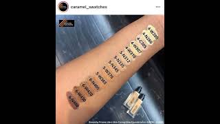 GIVENCHY  Prisme Libre SkinCaring Glow Foundation  Caramel Swatches is now Autumn Swatches [upl. by Catherin273]