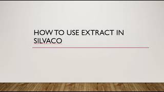 How to define EXTRACT in Silvaco ATLAS TCAD [upl. by Carolina]