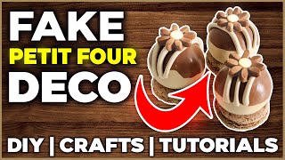 Fake foods petit four  FIMO POLYMER CLAY DIY crafts tutorial [upl. by Saxe896]