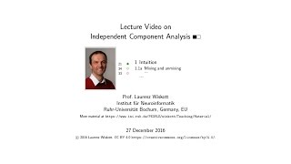 ICA 11a  Independent Component Analysis 21 min [upl. by Eveineg]