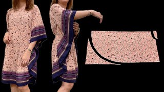 2 ways to wear 🦋 You don’t have to be a tailor to make this dress  Sewing butterfly dress [upl. by Racso]