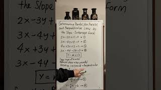 Determining Parallel Non Parallel and Perpendicular Lines by Slope Intercept Method [upl. by Byrom]