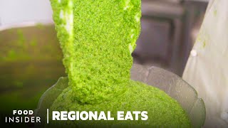 How Authentic Pesto Is Made In Italy  Regional Eats [upl. by Aivartal]