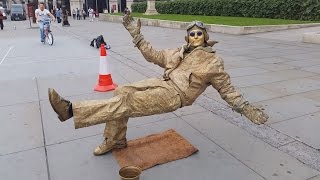 Secret revealed London street performer floating and levitating trick [upl. by Eutnoj]