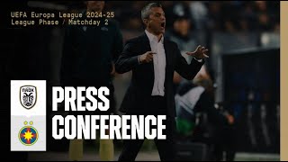 Press Conference PAOK FC Vs FCSB – Live PAOK TV [upl. by Byrom]