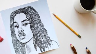 How To Draw Hair Dreads Easily art drawing traditionalart [upl. by Retrop]