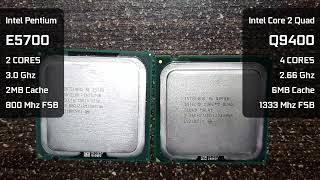 Pentium E5700 vs Core 2 Quad Q9400 in 17 Old 1080p Games with GTX 460 SE [upl. by Nyrrad34]