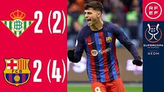 Resumen Supercopa de España  Real Betis 22 24 pp FC Barcelona  Semifinal [upl. by Hu]