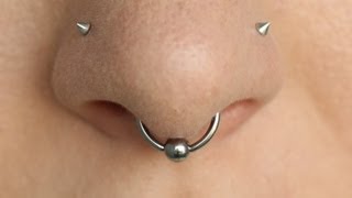 Septum piercing  przekłucie przegrody nosowej [upl. by Luci]