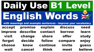 50 Daily Use B1 Level English Words Meanings  Sentences  Improve Your English Vocabulary [upl. by Beutler768]