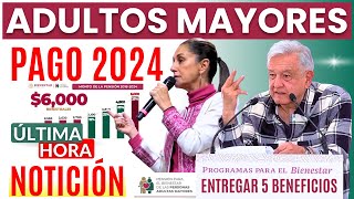 🔔PAGOS 2024 “NOTICIÓN”💥DINERO QUE ENTREGARAN A ADULTOS MAYORES 65 Y MAS 🔔 [upl. by Lihcox]