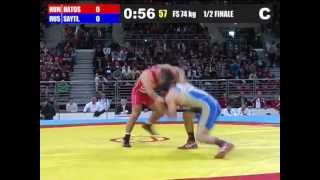 Adam Saitiev v Gabor Hatos 2012 Olympic Qualification Tournament [upl. by Haran]