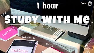 1 HOUR Study With Me 📚☁️ real time productive cozy lofi 🎧 [upl. by Lombardo]