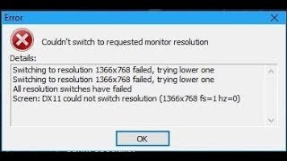 🚩 Couldnt switch to requested monitor resolution [upl. by Arbmahs]