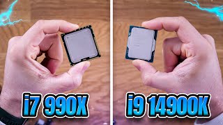 Este procesador tiene 13 años y costaba 1000€😦  intel i7 990X Vs i9 14900K [upl. by Whitver]