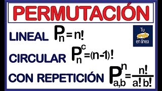 PERMUTACIÓN  Análisis Combinatorio [upl. by Joni]