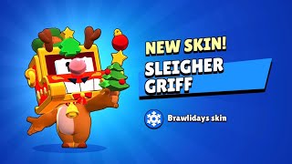 SLEIGHER GRIFF 🎄  Brawl Stars Skin [upl. by Sahcnip]