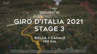 Giro dItalia 2021  Stage 321 Biella  Canale  Route parcours animation amp profile [upl. by Liggitt16]