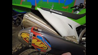 Kawasaki KLX300R FMF Q4 Exhaust Install and Sound Comparison [upl. by Dunseath822]