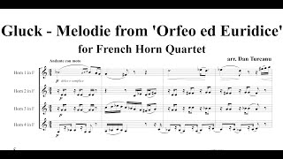 Gluck  Orfeo ed Euridice  for Horn Quartet [upl. by Esyli]