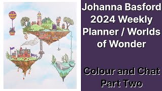 Adult Colouring Tutorial Islands from Johanna Basford 2024 Weekly Planner Part 2 [upl. by Ahsetal]