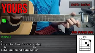 JIN – YOURS  Guitar Tutorial  LYRICS and CHORDS  Cover [upl. by Belinda]