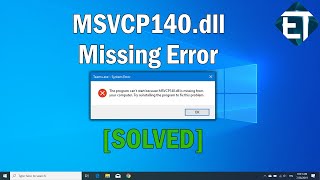 How to Fix MSVCP140dll Missing in Windows 10 8 7 2 Fixes [upl. by Naliorf]