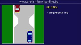 GRATIS RIJBEWIJS ONLINE 15 Rijbewijs B  RECHTS KRUISEN  EENRICHTINGSWEG [upl. by Mulligan]