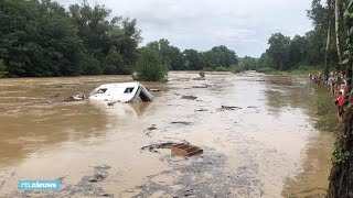 Noodweer in ZuidFrankrijk caravan meegesleurd door overstroomde rivier  RTL NIEUWS [upl. by Bohner]