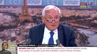 quotJe pense quaujourdhui il faut plutôt aider E Macron que lempêcherquot  JeanPierre Raffarin [upl. by Irat247]