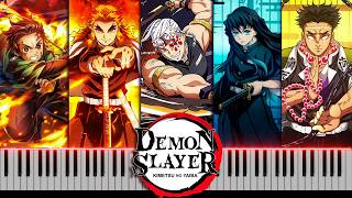 Demon Slayer Kimetsu no Yaiba All Openings 15 on Piano FREE MIDI [upl. by Ahsennod499]