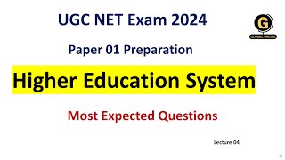 Frequently asked questions on Higher Education Systems for UGC NET Exam 2024 Paper 01 Preparation [upl. by Nnylhsa989]