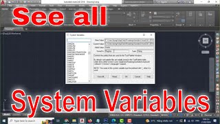 How to see all AutoCAD system variables list [upl. by Arriat518]