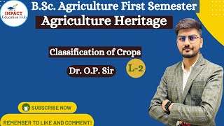 Classification of Crops II Agricultural Heritage for BSc Agriculture First Semester II [upl. by Assillam405]