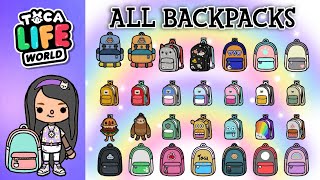 ALL SECRET BACKPACKS  BAGS in TOCA LIFE WORLD  TOCA BOCA  NecoLawPie [upl. by Aicinad56]