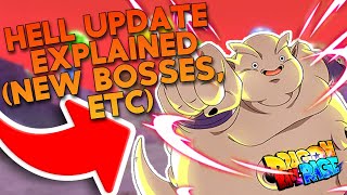 Upcoming Hell Update EXPLAINED New Bosses etc  Roblox Dragon Ball Rage Update [upl. by Wescott705]