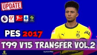 PES 2017 T99 PATCH V15 OPTION FILE Vol2 [upl. by Odelia967]