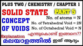 Concept of voids Plus two Chemistry Solid state in Malayalam CBSE NCERT Tetrahedral Octahedral voids [upl. by Asselem]