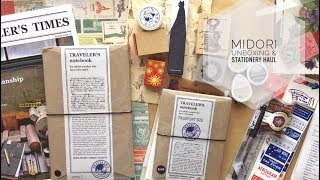 Midori Travelers Notebook Unboxing amp Stationery Haul [upl. by Nillad557]